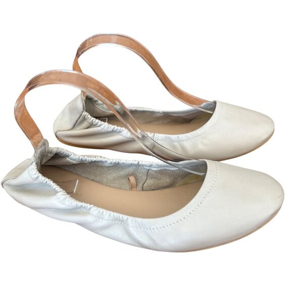 Woolworth Beige Ballet Flats Women's Size 6 Genuine Leather Comfy Minimalist - Picture 2 of 9